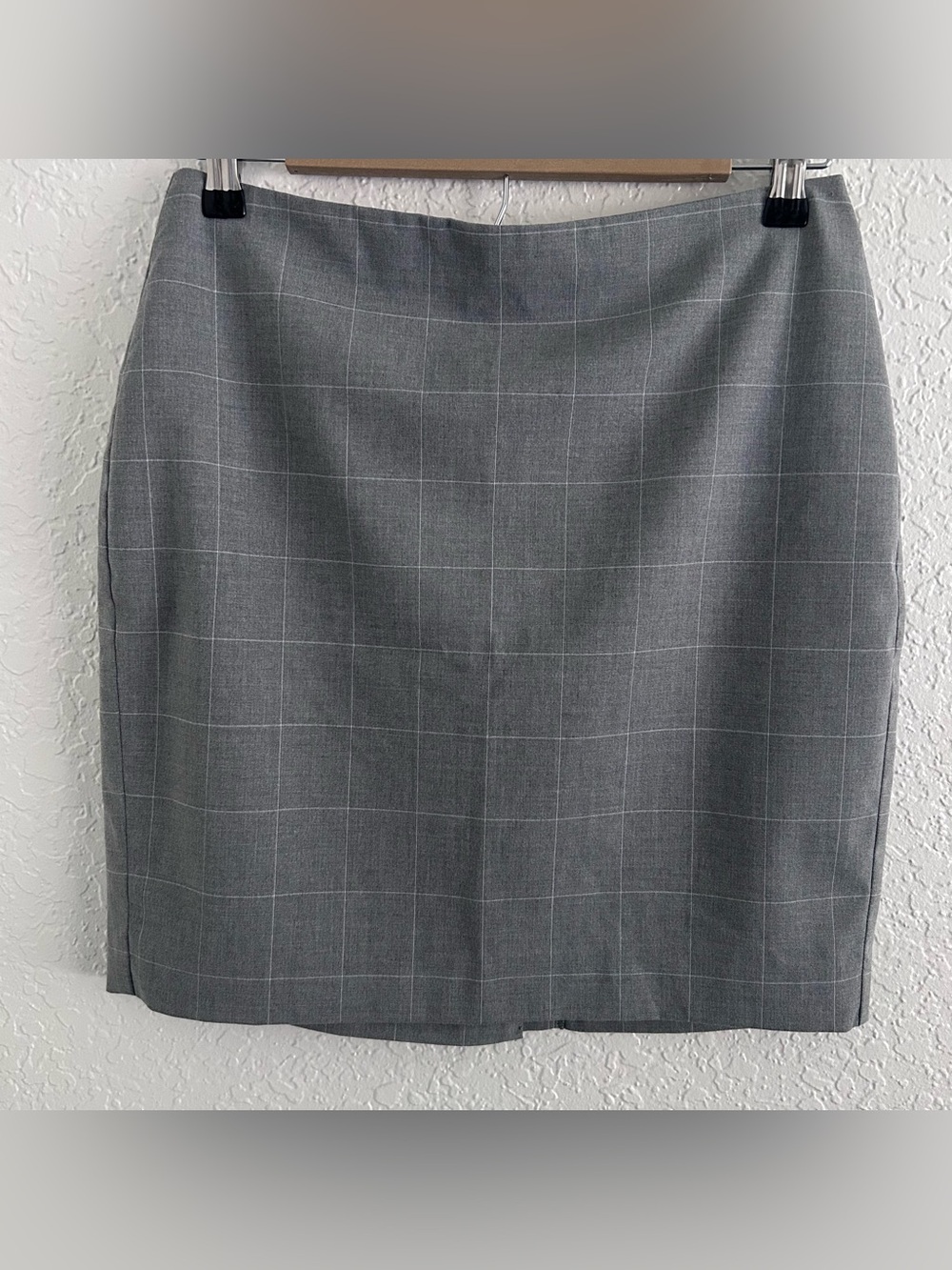 Banana Republic Gray Windowpane Pencil Skirt
